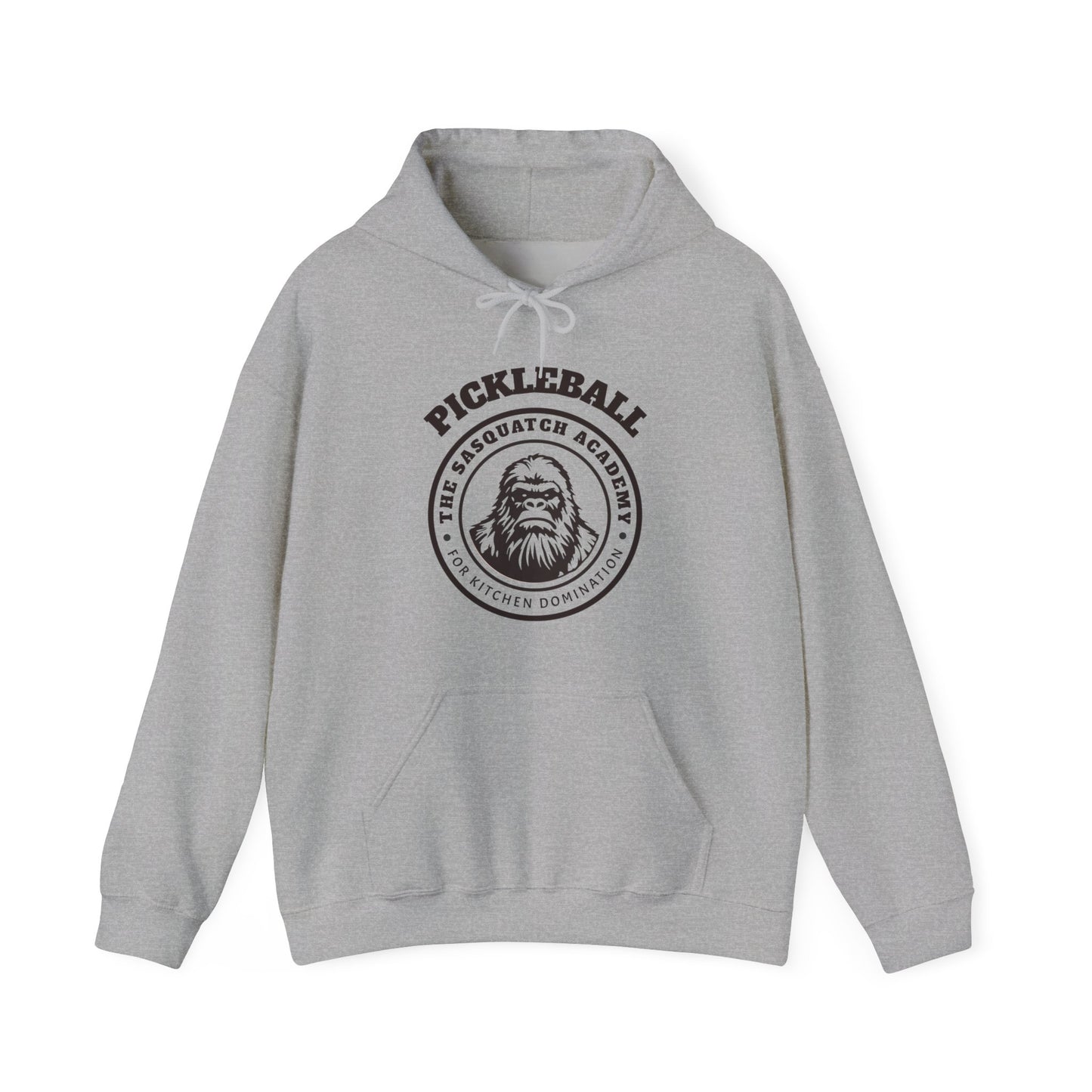 The Sasquatch Academy for Kitchen Domination. Pickleball. Unisex Heavy Blend™ Hooded Sweatshirt