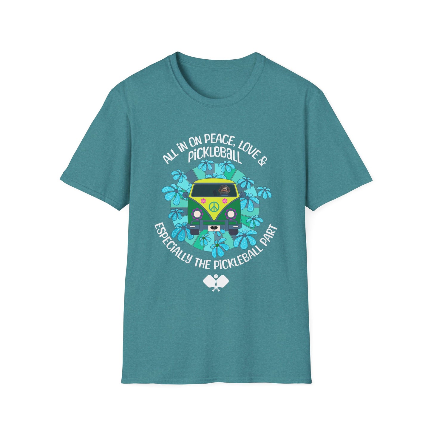 All In On Peace, Love & Pickleball. Pickleball Tee.