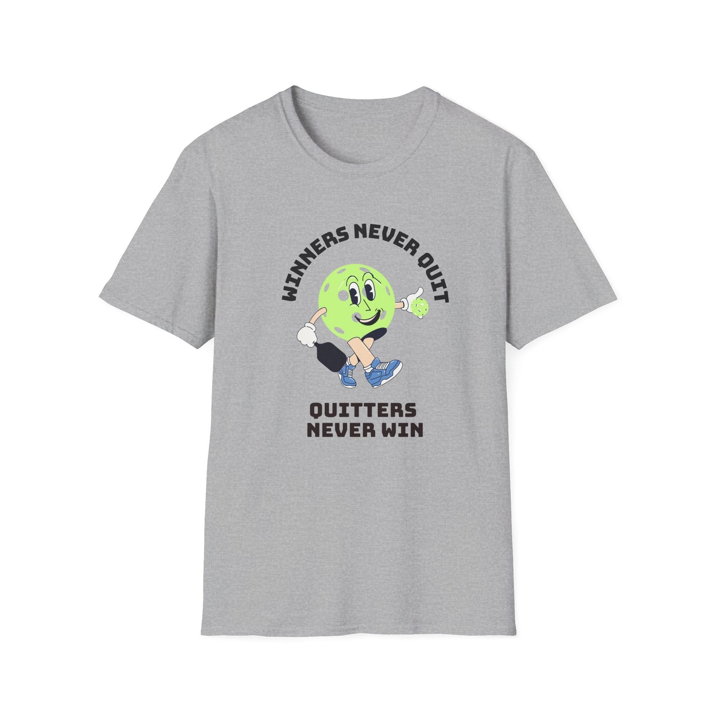 Winners Never Quit.  Pickleball Tee.