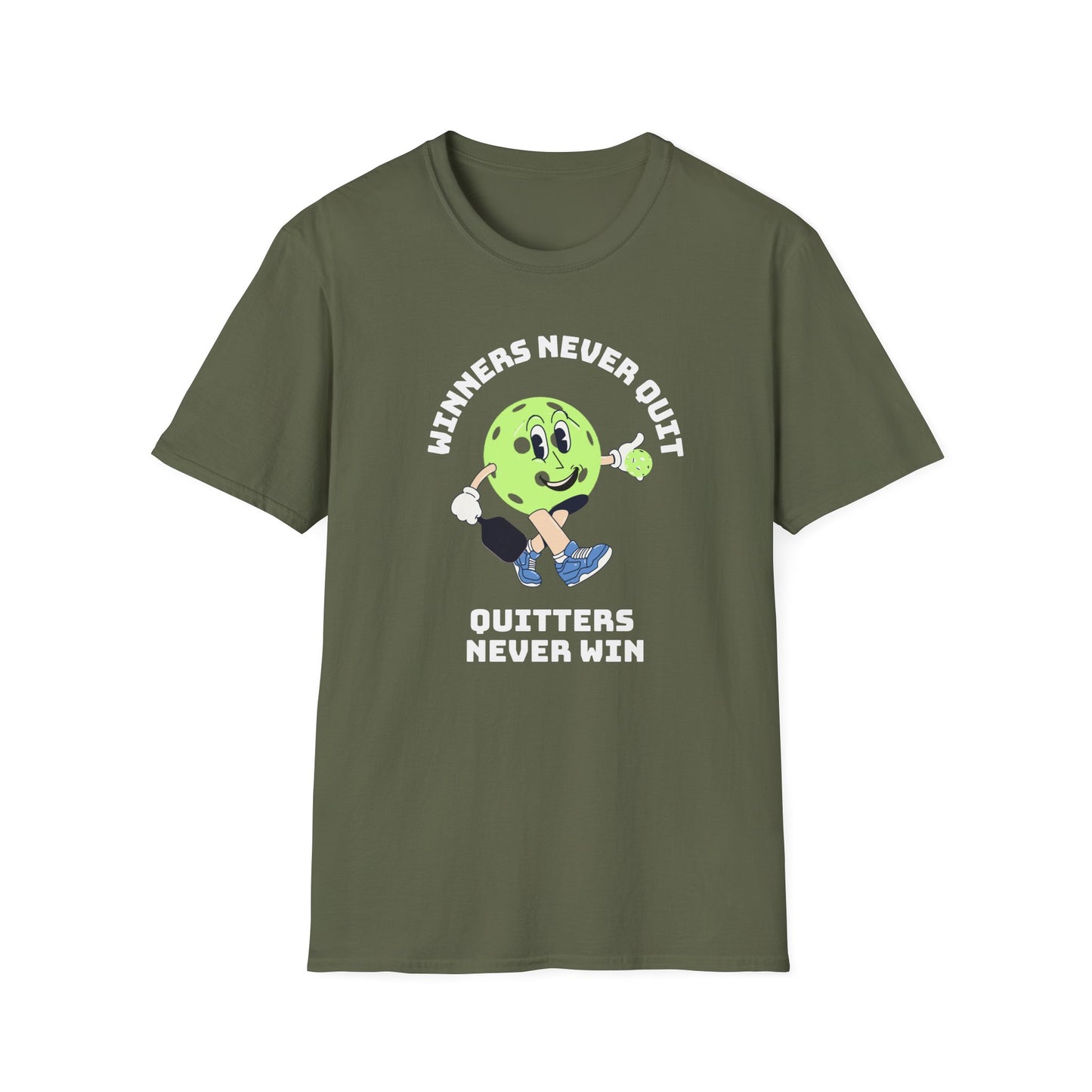 Winners Never Quit.  Pickleball Tee.