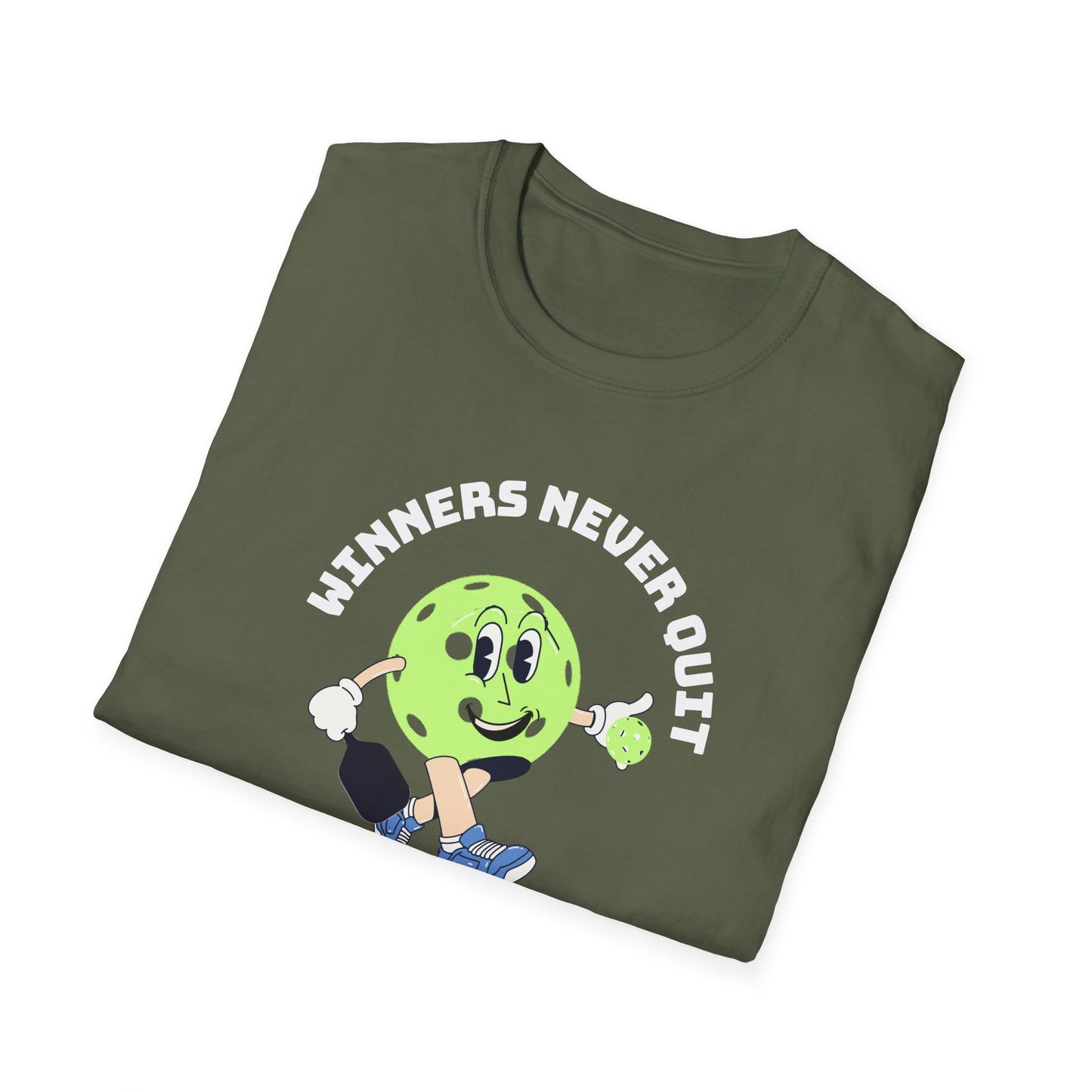Winners Never Quit.  Pickleball Tee.