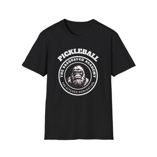 The Sasquatch Academy of Kitchen Domination. Pickleball Tee.