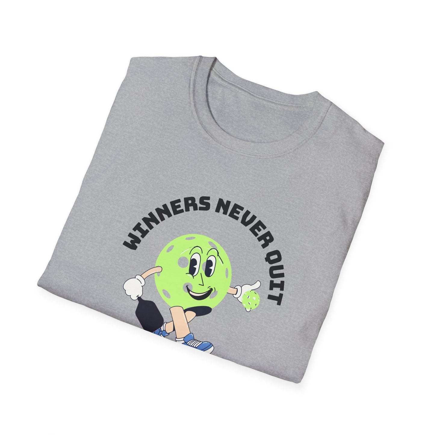 Winners Never Quit.  Pickleball Tee.