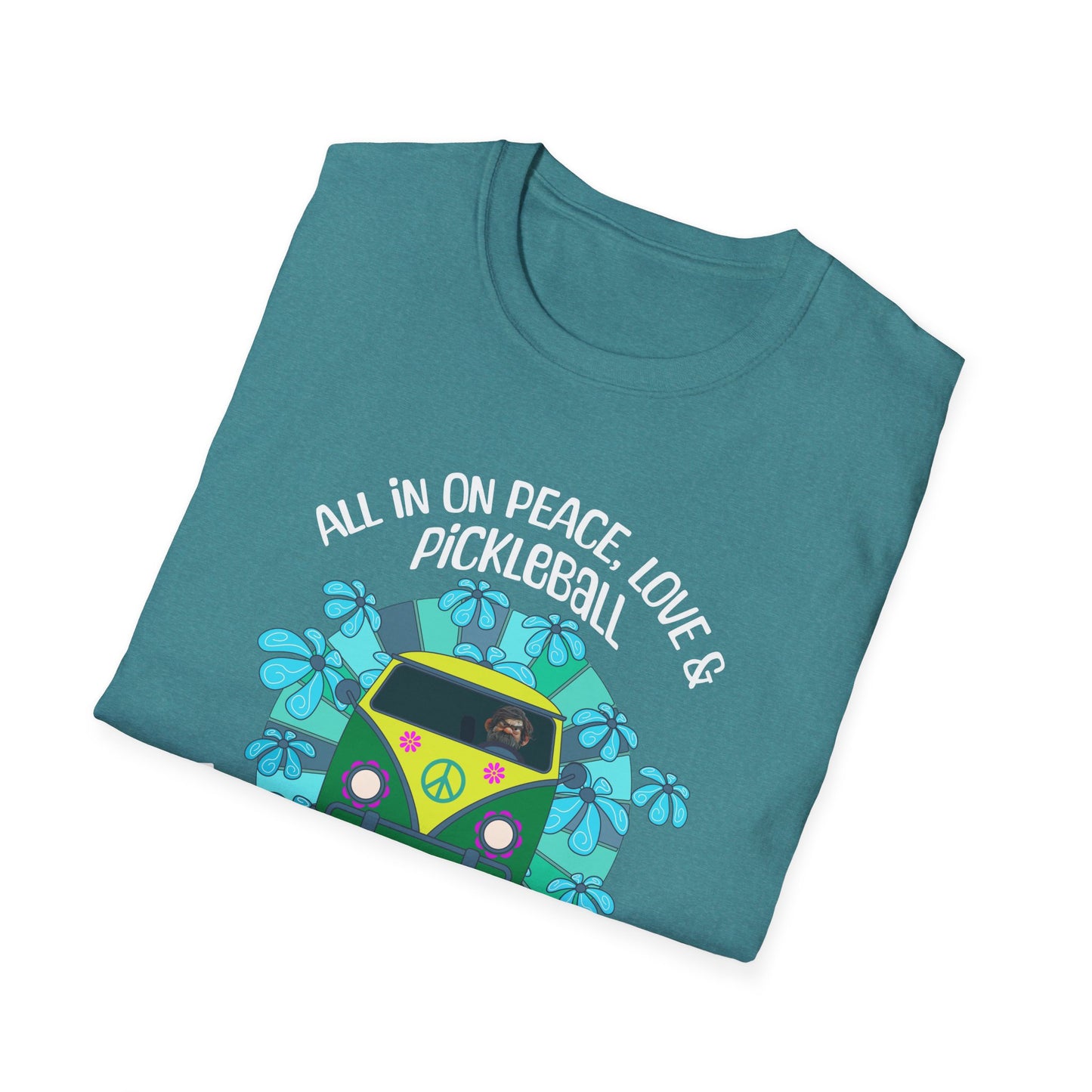 All In On Peace, Love & Pickleball. Pickleball Tee.