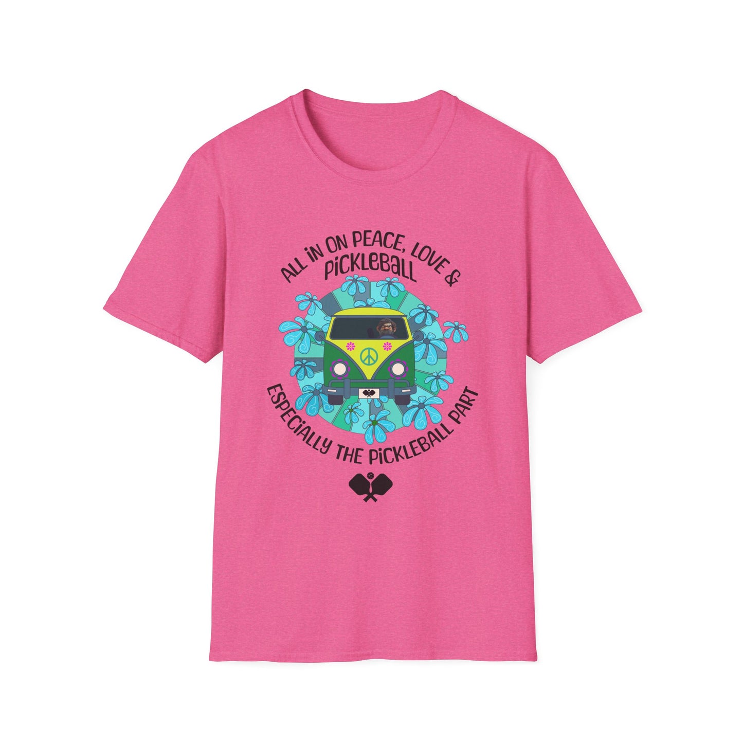 All In On Peace, Love & Pickleball. Pickleball Tee.