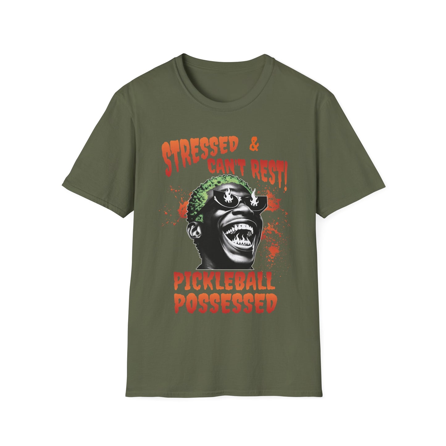 Stressed & Can't Rest. Possessed. Pickleball Tee.