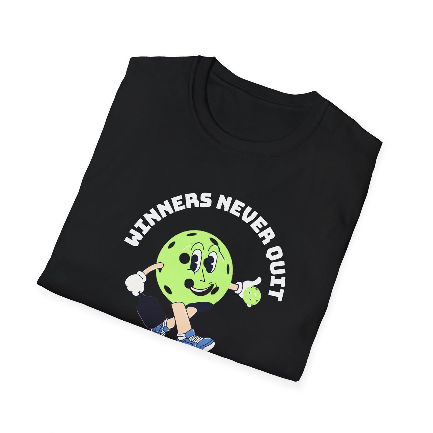 Winners Never Quit.  Pickleball Tee.