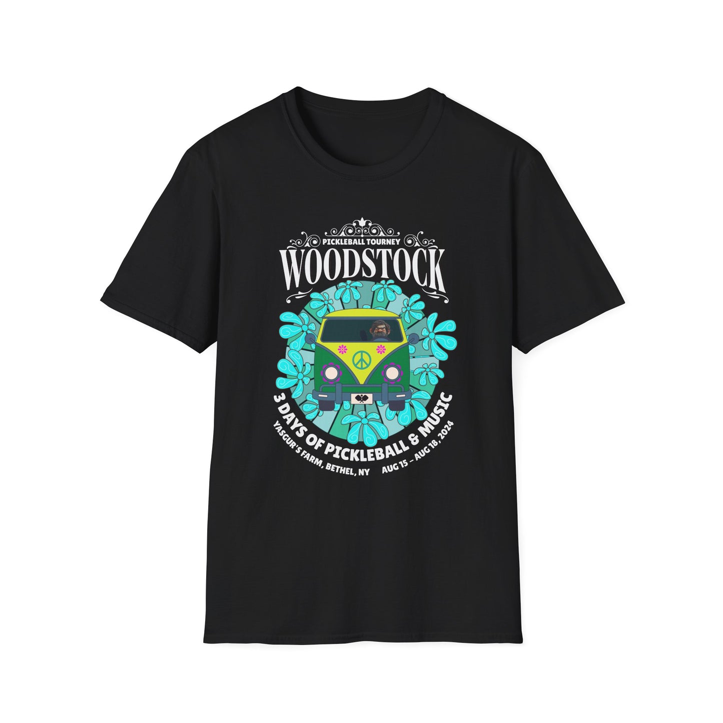 Woodstock. 3 Days of Pickleball. Pickleball Tee.