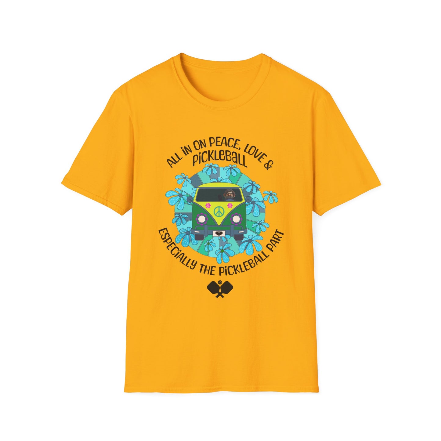All In On Peace, Love & Pickleball. Pickleball Tee.