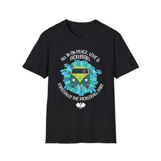 All In On Peace, Love & Pickleball. Pickleball Tee.