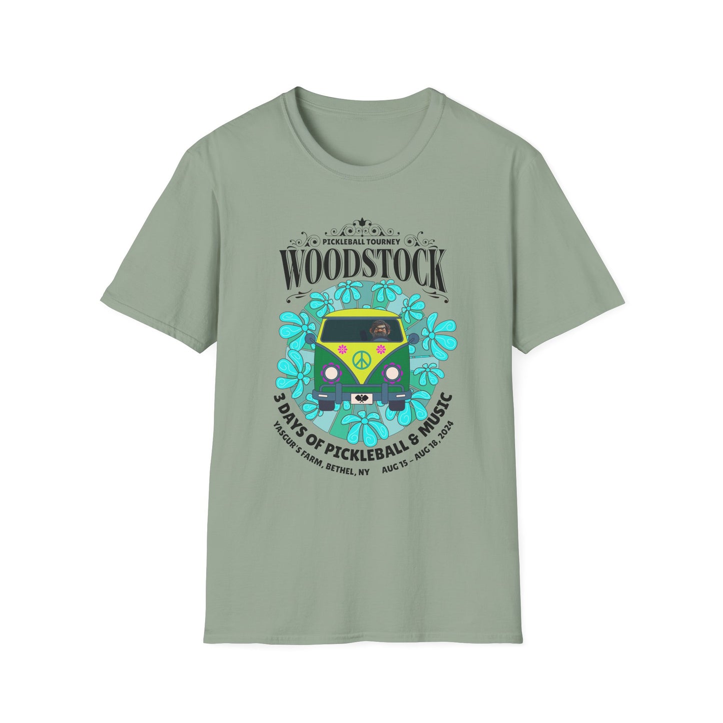Woodstock. 3 Days of Pickleball. Pickleball Tee.
