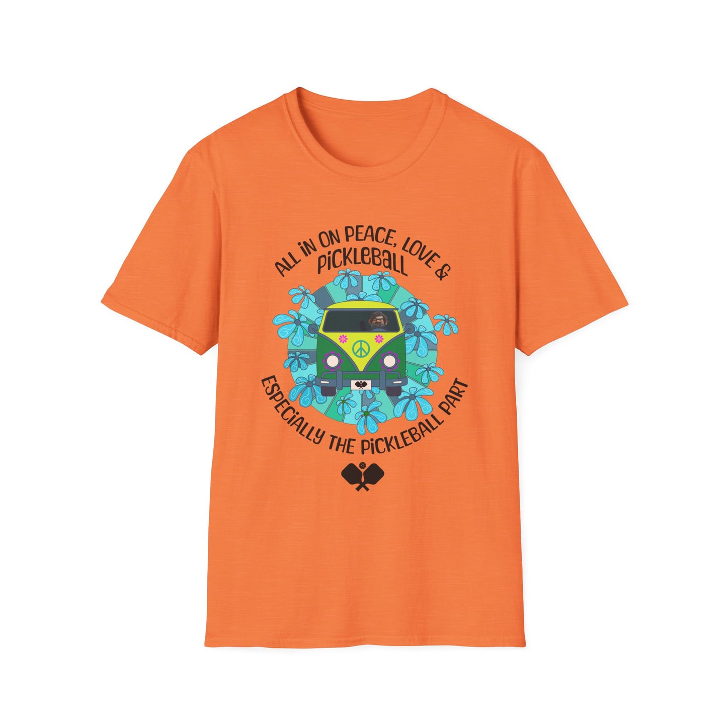All In On Peace, Love & Pickleball. Pickleball Tee.