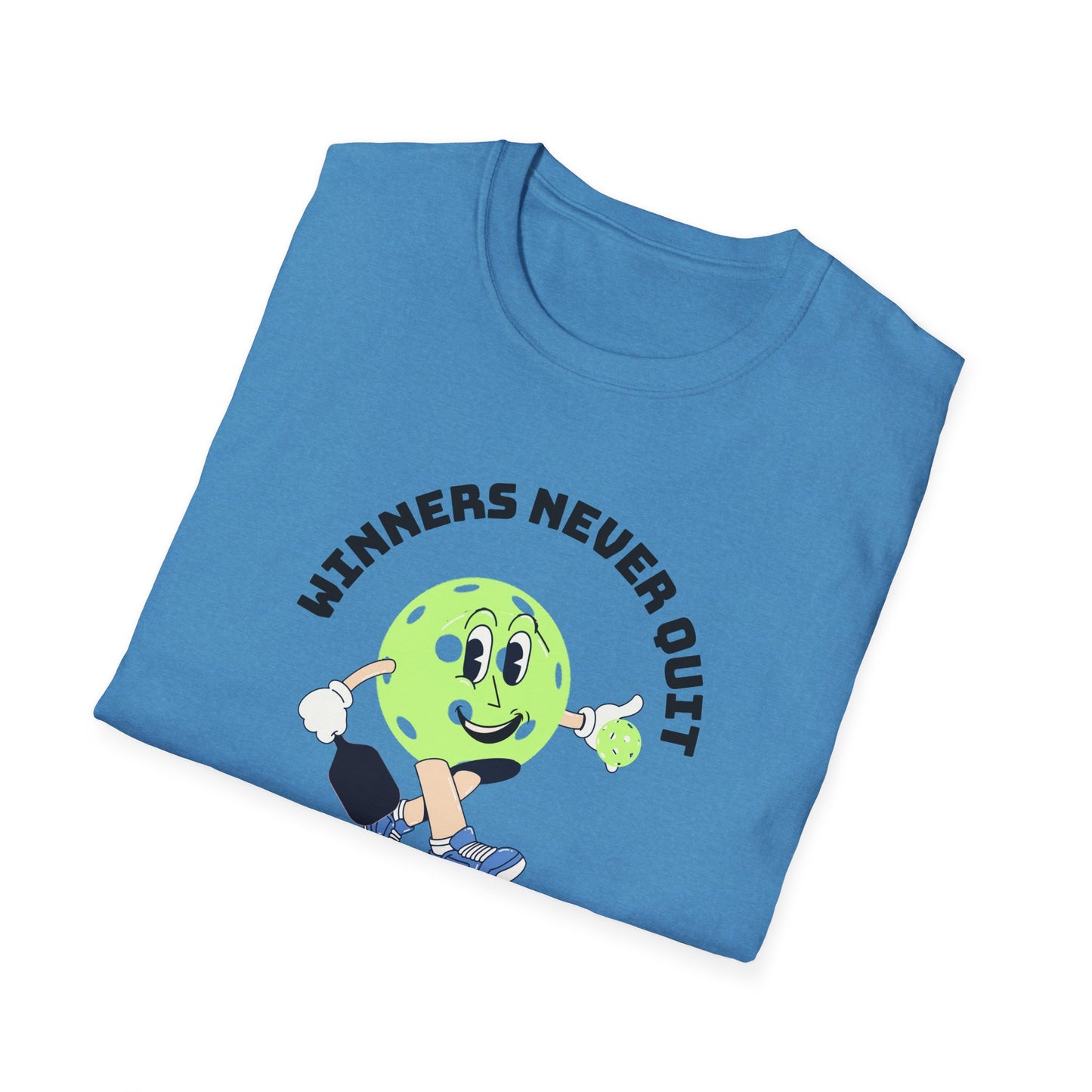 Winners Never Quit.  Pickleball Tee.