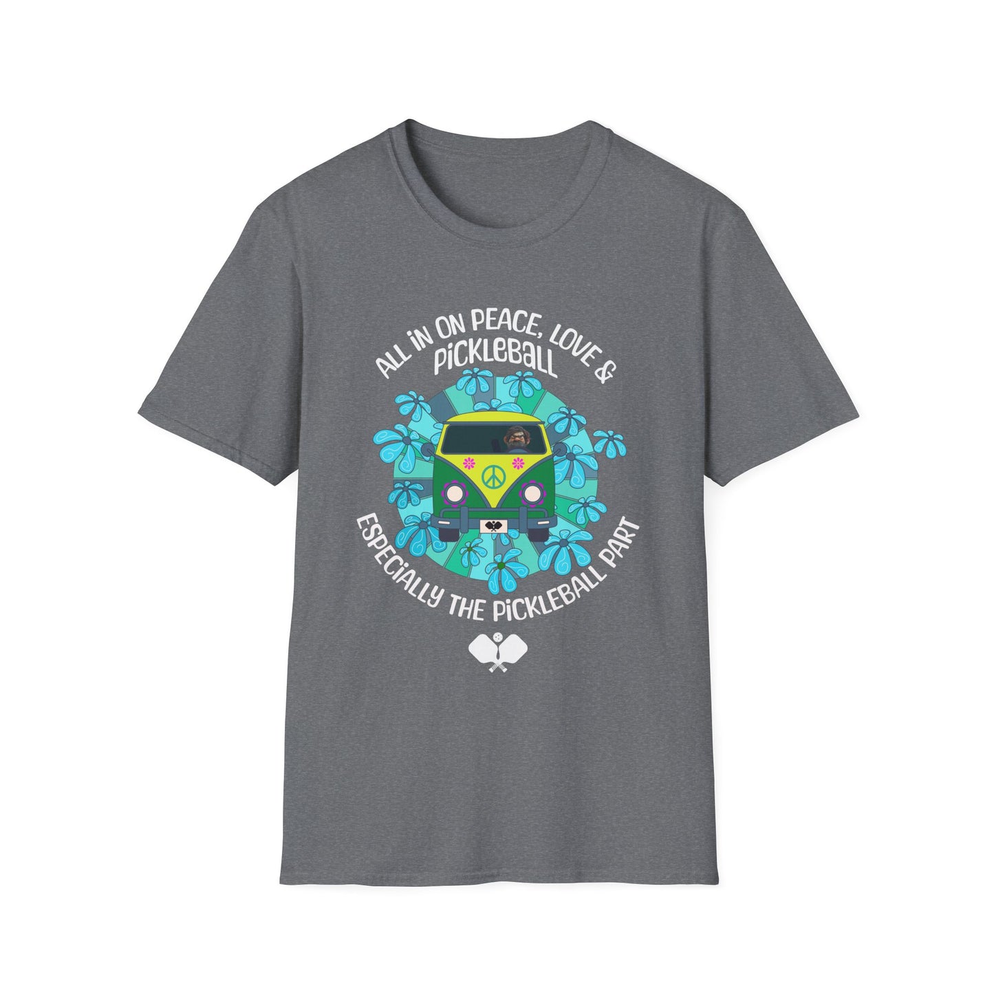 All In On Peace, Love & Pickleball. Pickleball Tee.