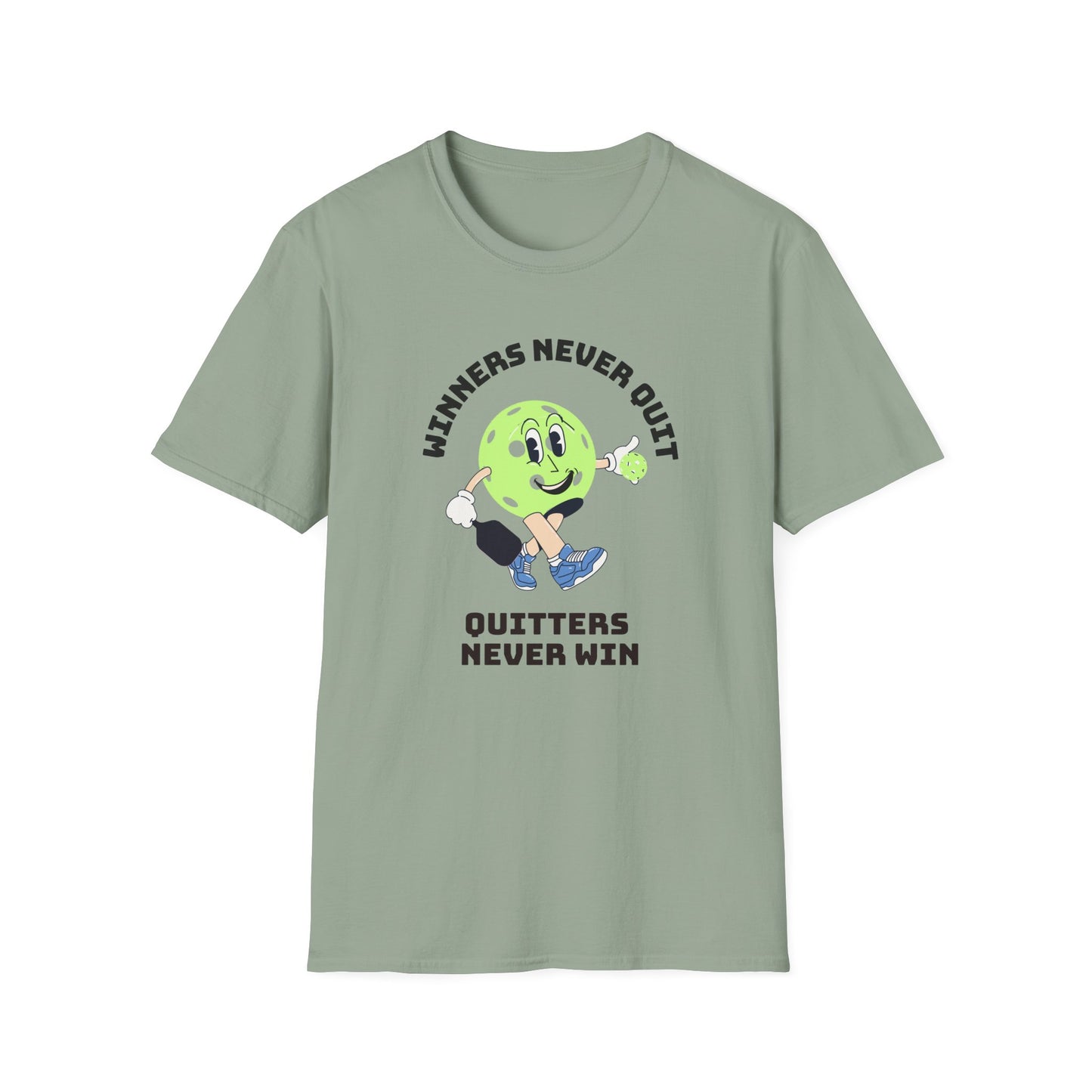 Winners Never Quit.  Pickleball Tee.