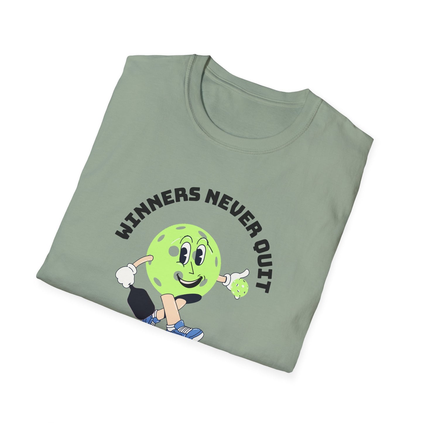 Winners Never Quit.  Pickleball Tee.