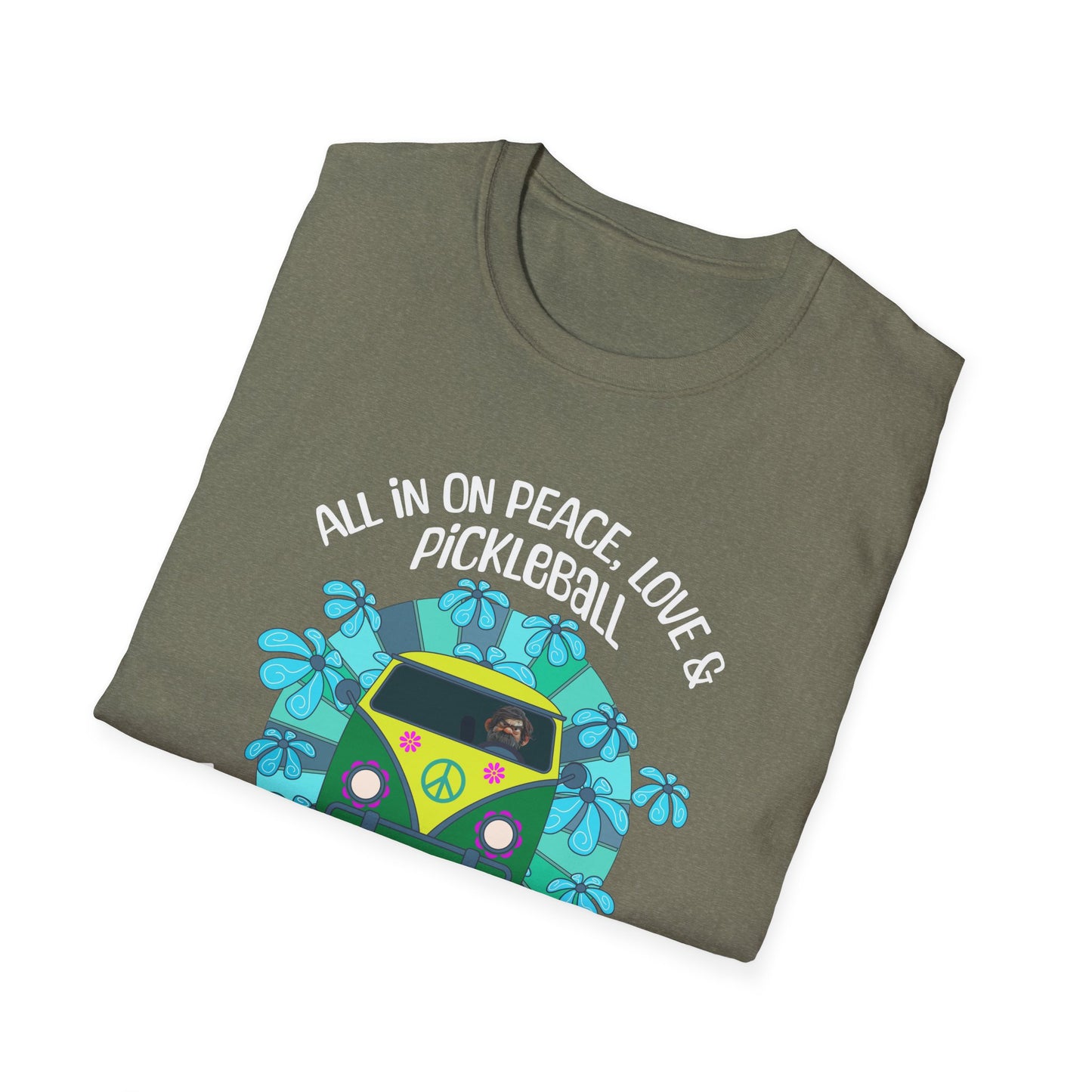 All In On Peace, Love & Pickleball. Pickleball Tee.