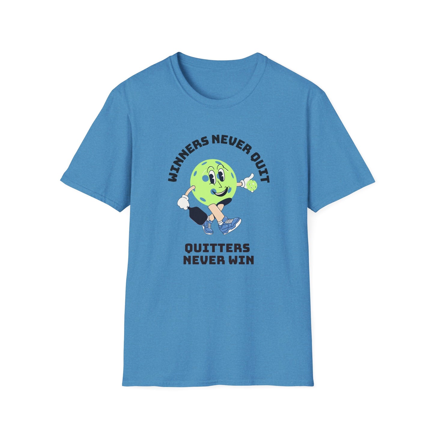 Winners Never Quit.  Pickleball Tee.