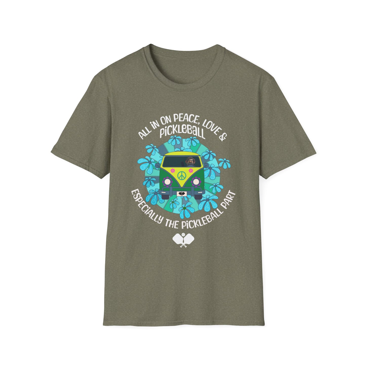 All In On Peace, Love & Pickleball. Pickleball Tee.