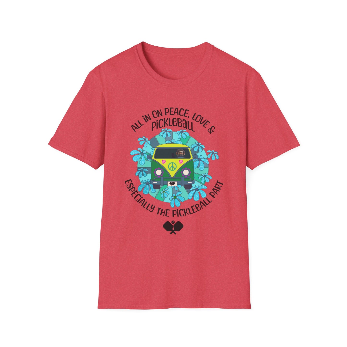 All In On Peace, Love & Pickleball. Pickleball Tee.