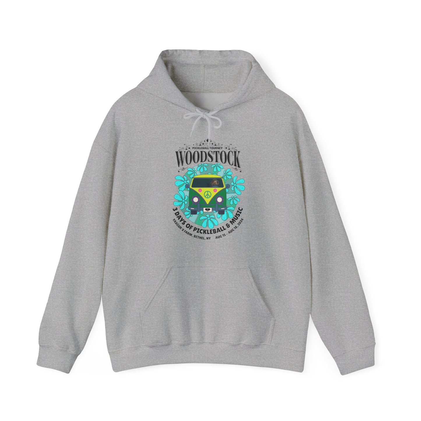 Woodstock. Three days of Pickleball and music. Unisex Heavy Blend™ Hooded Sweatshirt