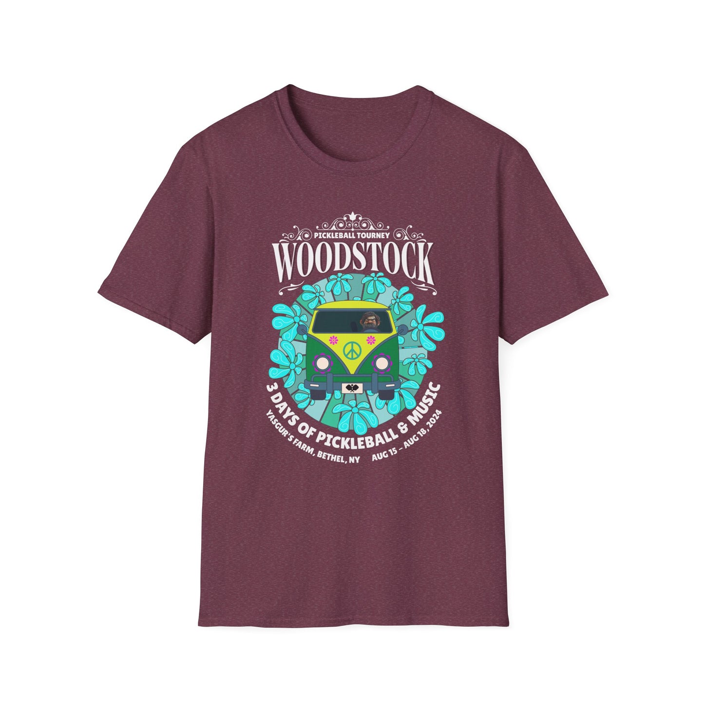 Woodstock. 3 Days of Pickleball. Pickleball Tee.