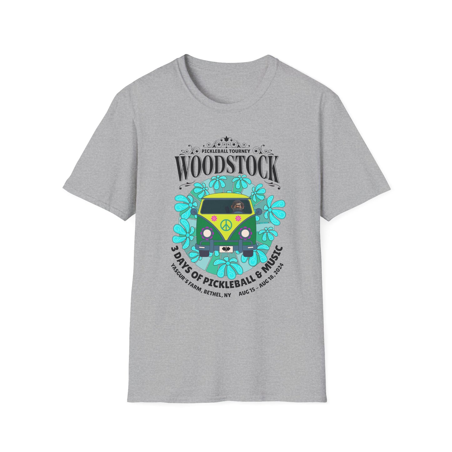 Woodstock. 3 Days of Pickleball. Pickleball Tee.