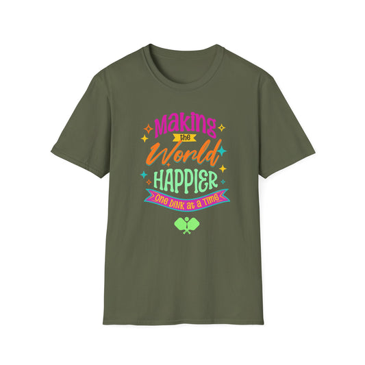 Making the World Happier. Pickleball Tee.