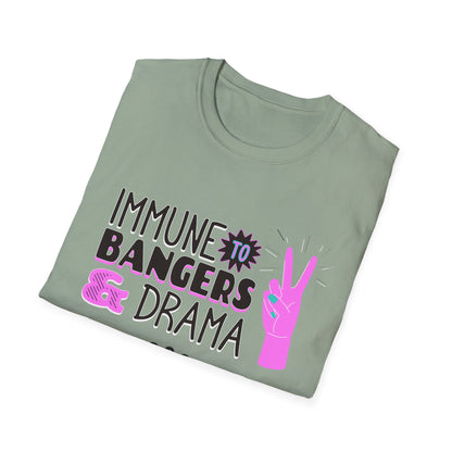 Immune to Bangers and Drama. Pickleball Tee.