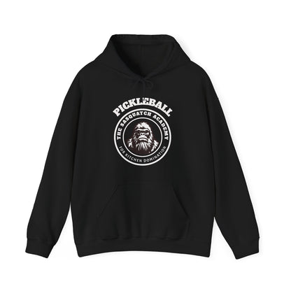 The Sasquatch Academy for Kitchen Domination. Pickleball. Unisex Heavy Blend™ Hooded Sweatshirt