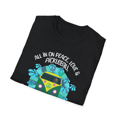 All In On Peace, Love & Pickleball. Pickleball Tee.