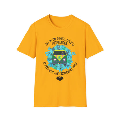 All In On Peace, Love & Pickleball. Pickleball Tee.