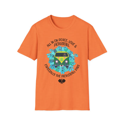 All In On Peace, Love & Pickleball. Pickleball Tee.