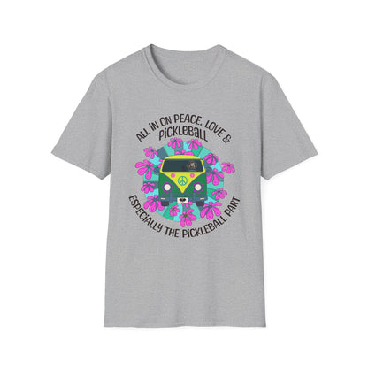 All In On Peace Love & Pickleball Shirt. Pickleball Lover Gift