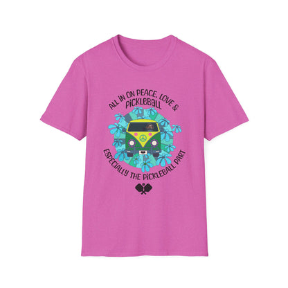 All In On Peace, Love & Pickleball. Pickleball Tee.