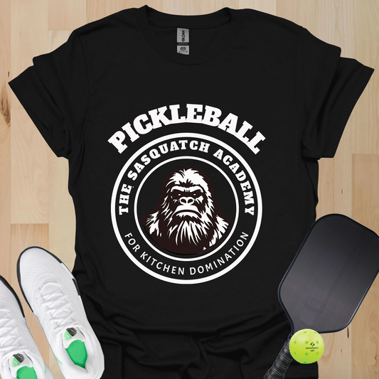 Pickleball Sasquatch Academy Shirt – Funny Pickleball Tee for Kitchen Domination